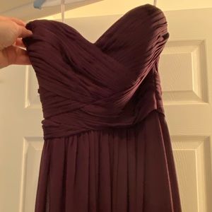 WToo Plum Strapless bridesmaid full length dress size 4